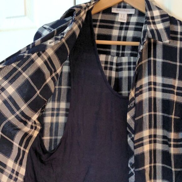 Men's Black and White Plaid Shirt - Picture 4 of 6